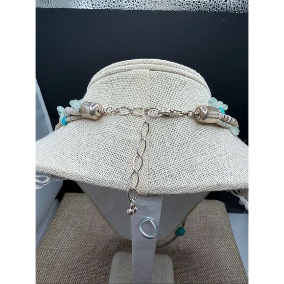 Jay King Multi Strand Heishi Bead Turquoise and Quartz Necklace Gemstones - Picture 2 of 7